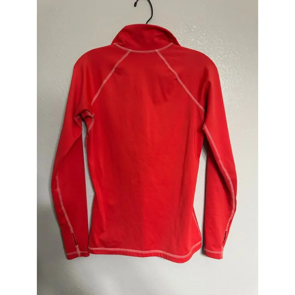 Nike Pro Women’s M Red Dri-FIT 1/2 Zip Running Training Pullover Thumbholes